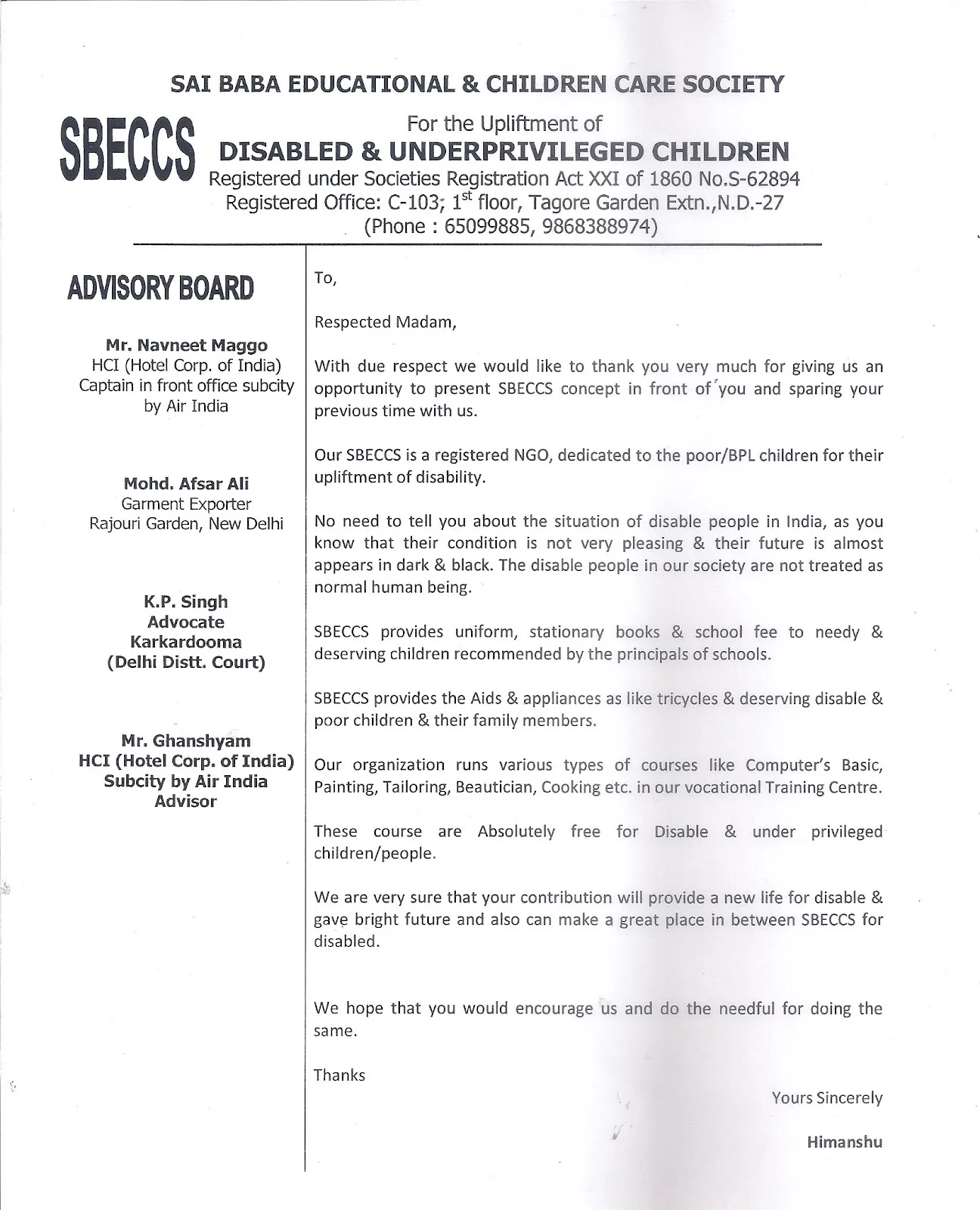 Sai Baba Educational & Children Care Society (Genuine & Best NGO for Internship)
