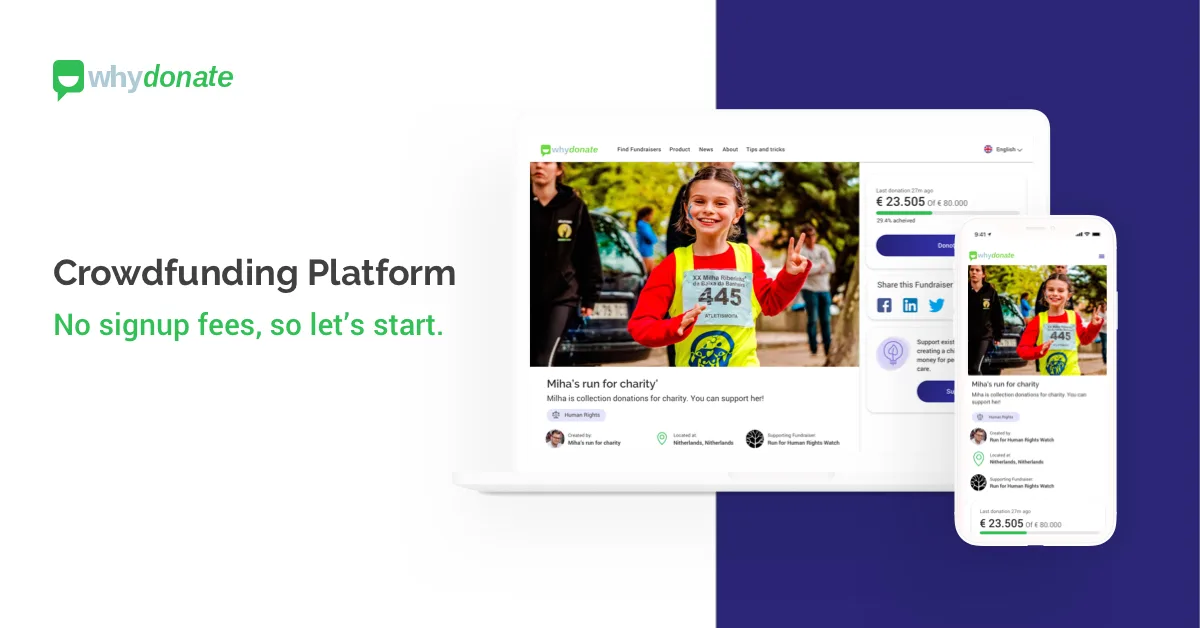 WhyDonate: Online Geld inzamelen voor Goed doel en Particulier - Crowdfunding & Fondsenwerving!