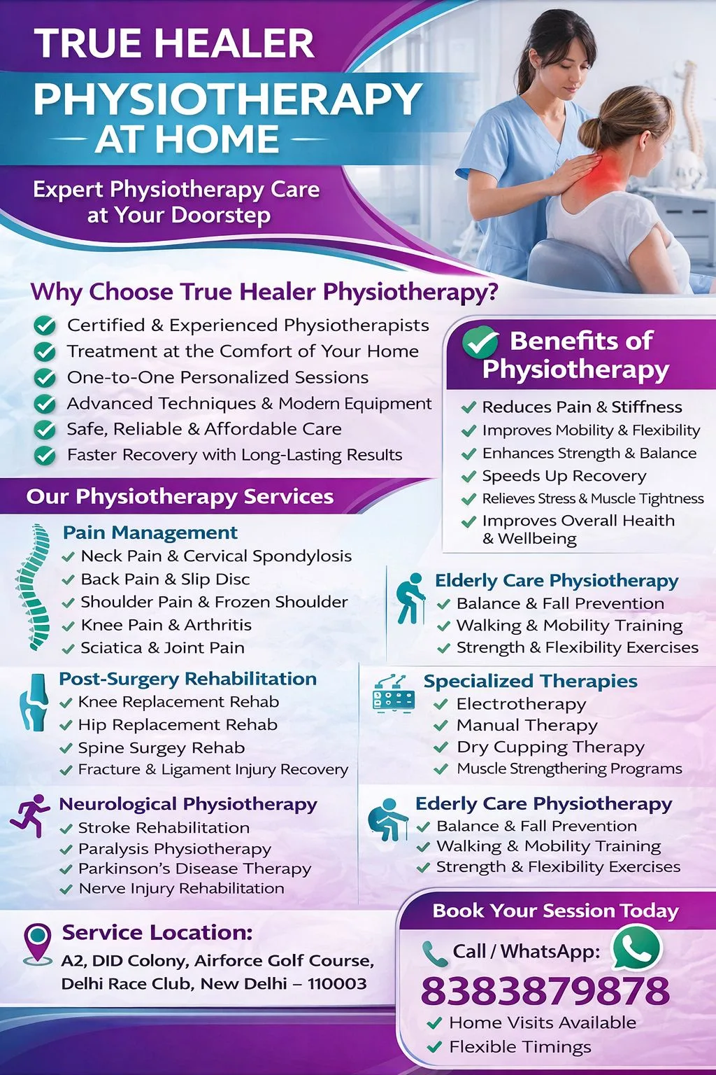 True Healer Physiotherapy Home Services In Sarojini Nagar