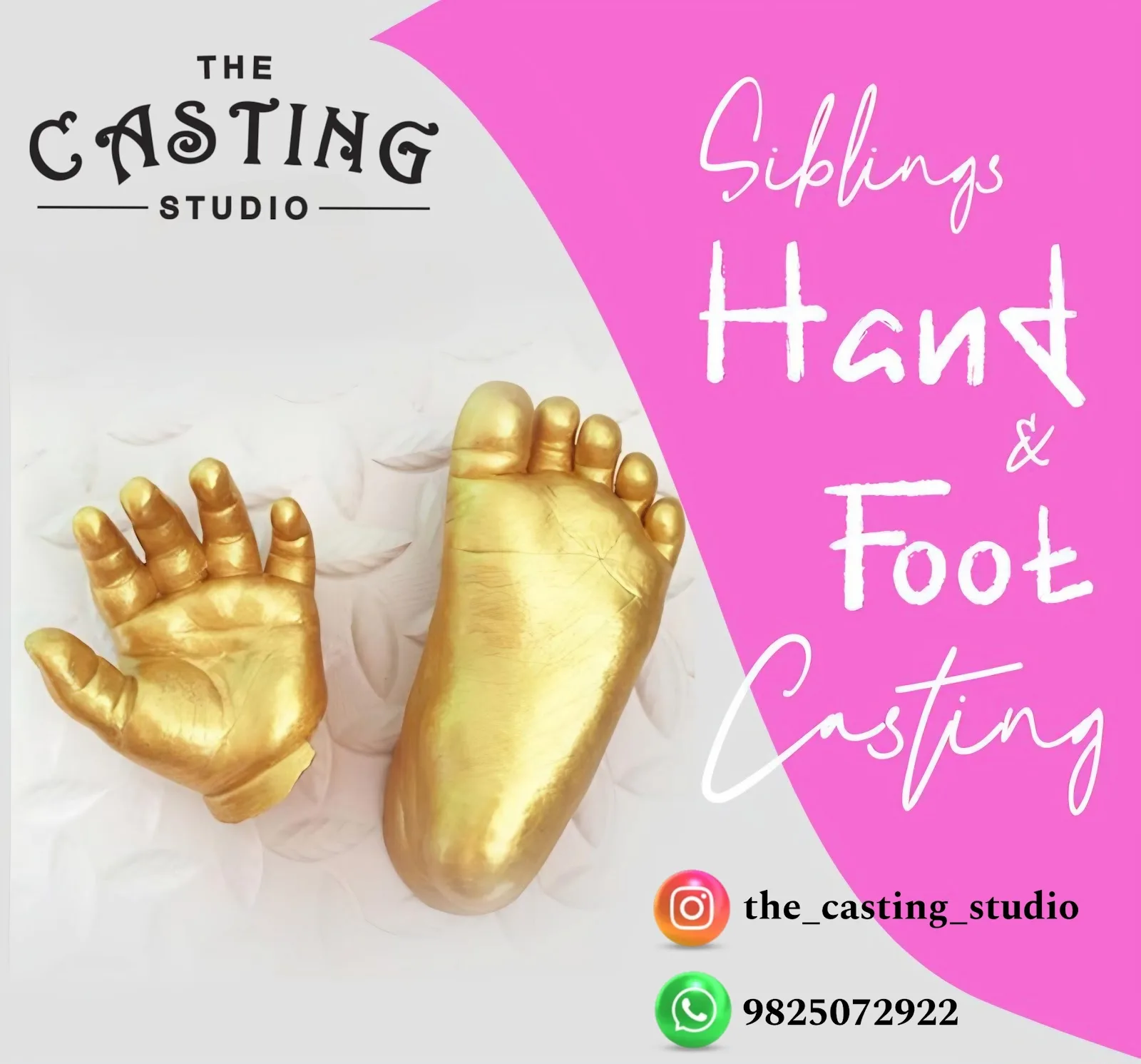 THE CASTING STUDIO 2D & 3D BABY CASTING HANDS & FEET IMPRESSIONS WITH LUXURIOUS FRAME RAJKOT