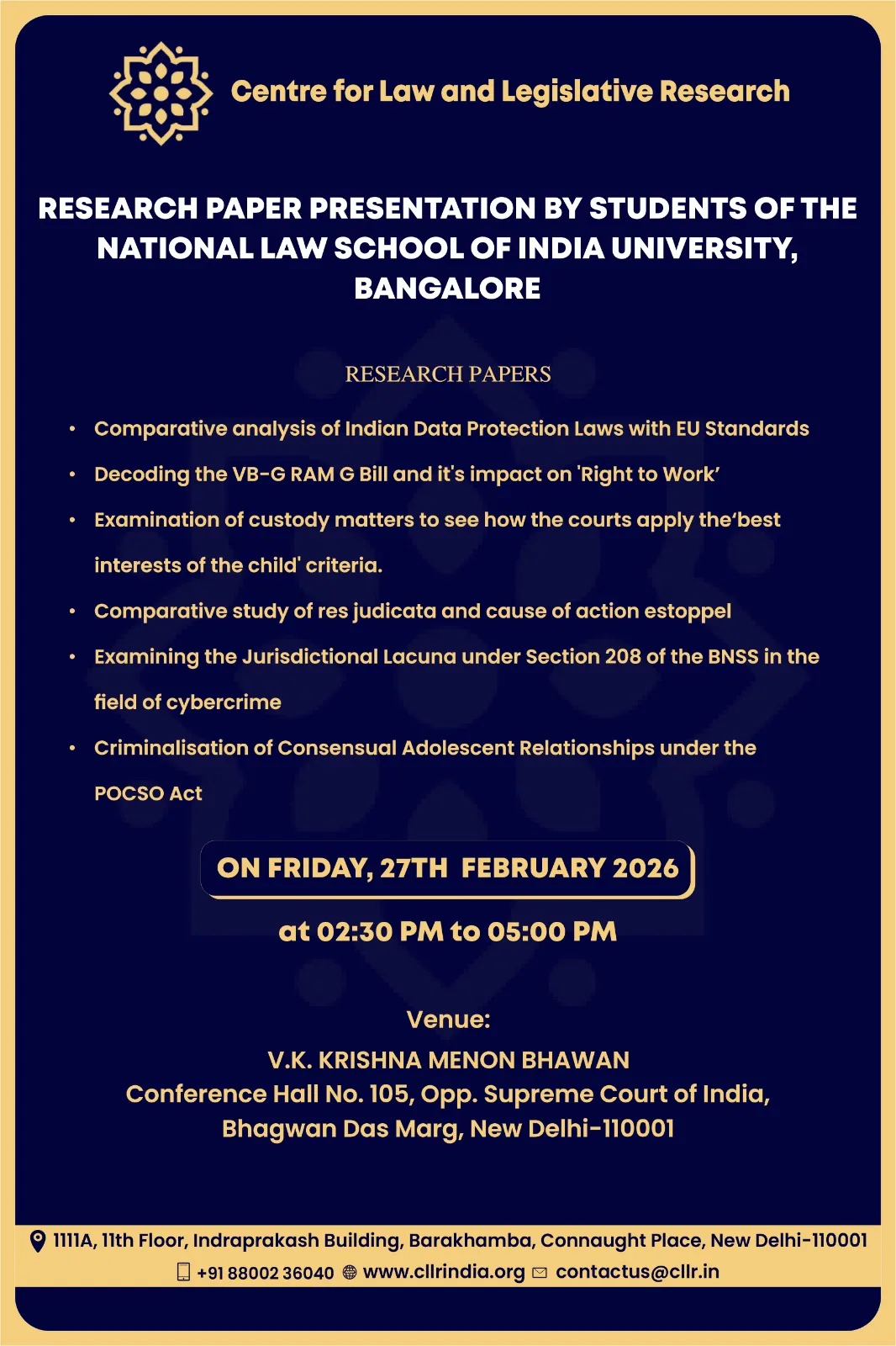 Centre for Law and Legislative Research