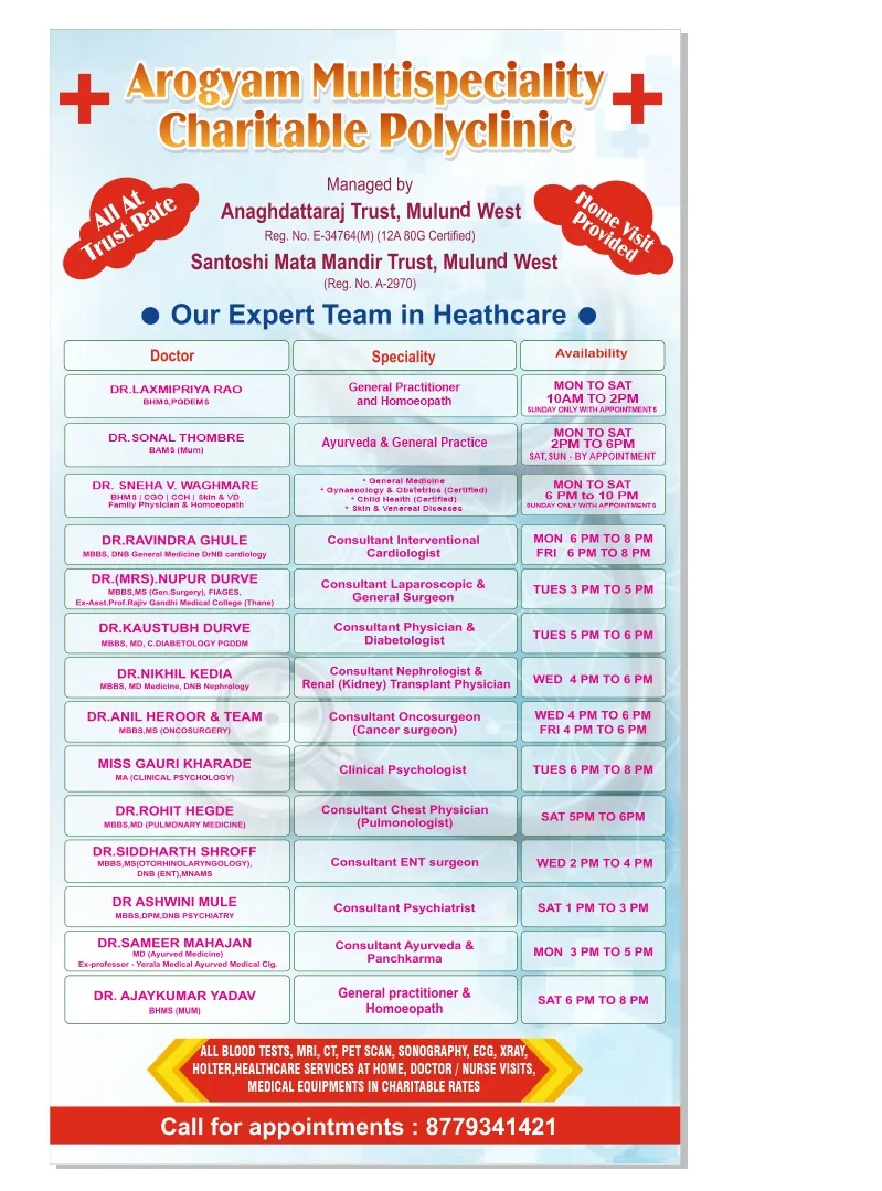 Arogyam Multi-speciality Charitable Polyclinic Mulund