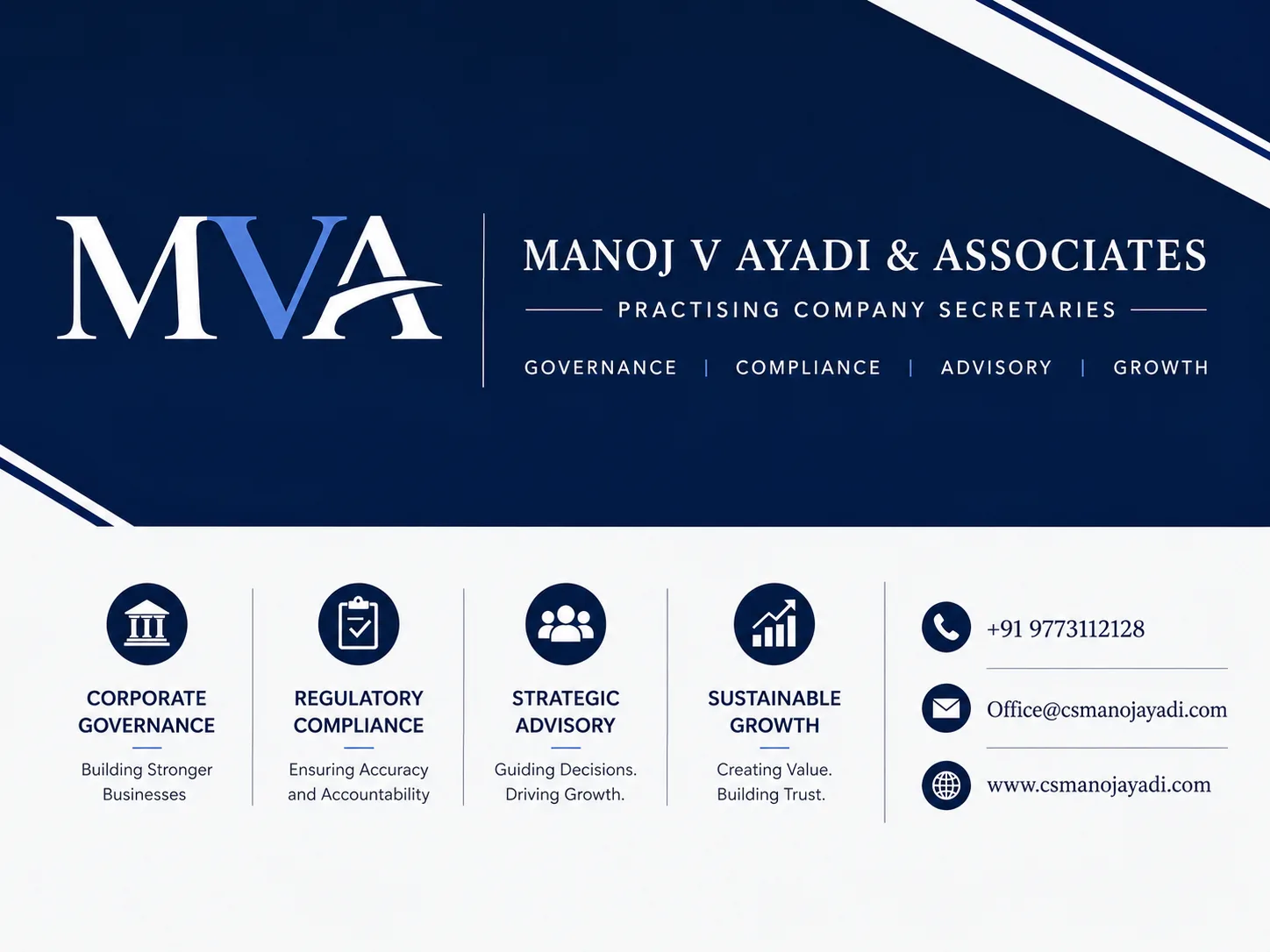 Manoj V Ayadi & Associates, Practising Company Secretaries