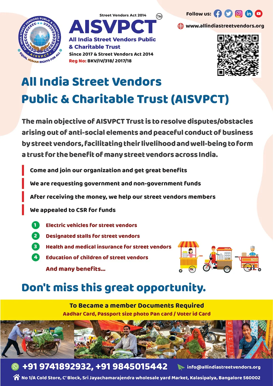 All India Street Vendors Public & Charitable Trust Bengaluru, India